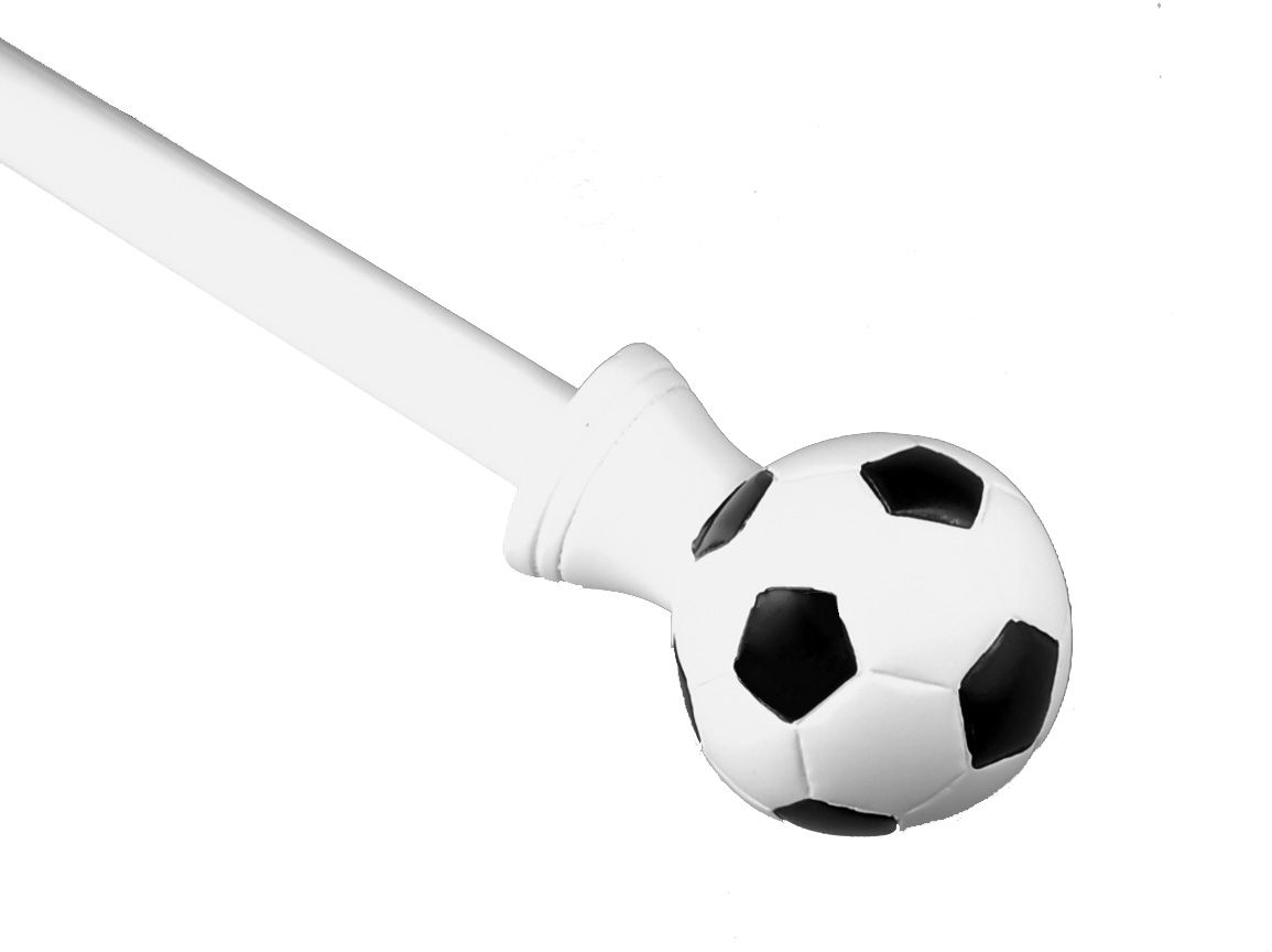 BCL Drapery Hardware, Soccer Ball Curtain Rod, 86-inch to 120-inch
