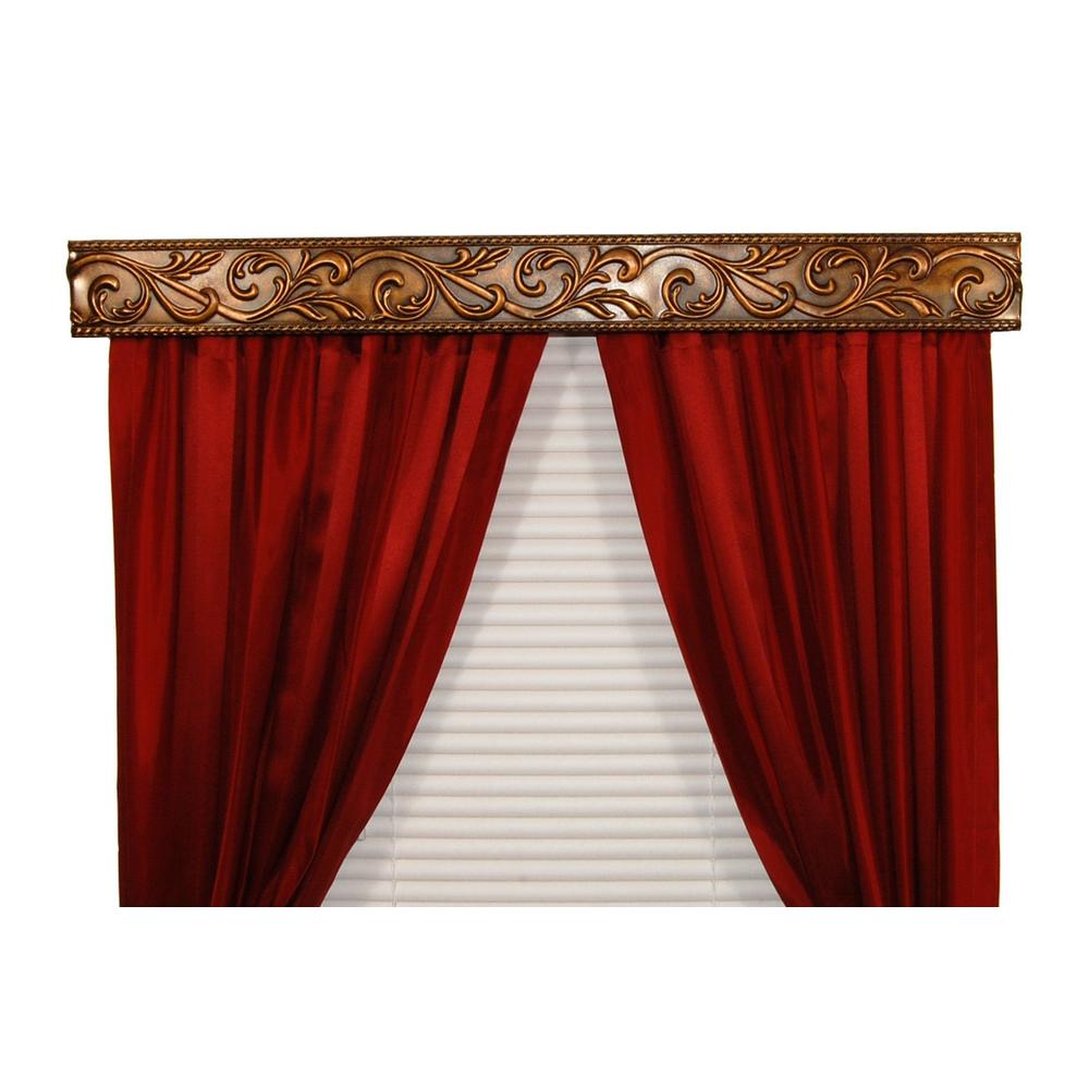 BCL Drapery Hardware, Curtain Rod Valance, Acanthus Vine on Handcrafted Solid Steel Frame, Antique Gold Finish, 40-Inch