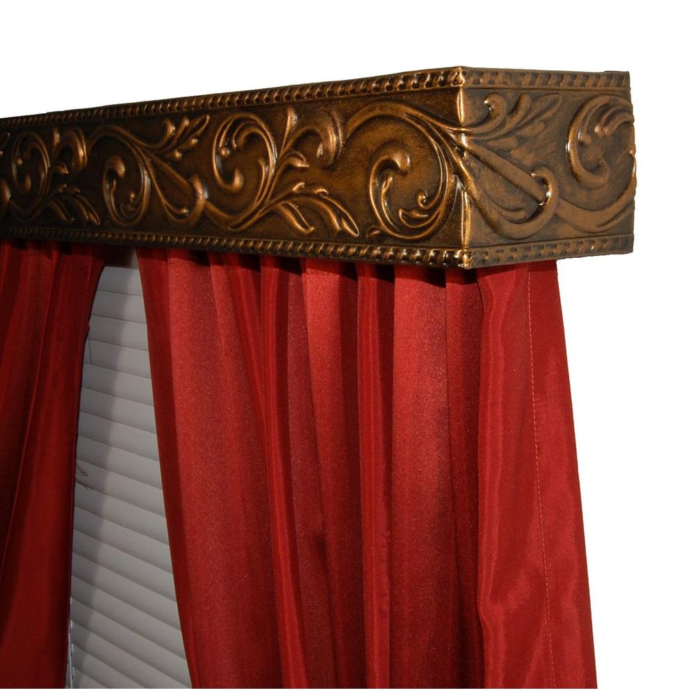 BCL Drapery Hardware, Curtain Rod Valance, Acanthus Vine on Handcrafted Solid Steel Frame, Antique Gold Finish, 82-Inch