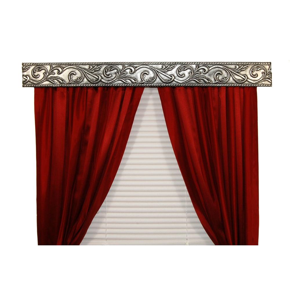 BCL Drapery Hardware, Curtain Rod Valance, Acanthus Vine on Handcrafted Solid Steel Frame, Antique Silver Finish, 54-Inch
