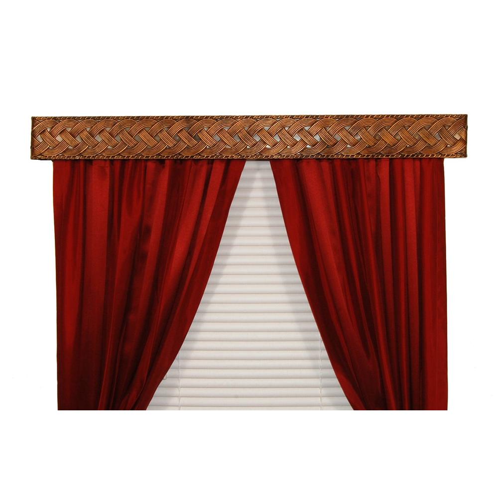 BCL Drapery Hardware, Curtain Rod Valance, Braid on Handcrafted Solid Steel Frame, Antique Gold Finish, 68-Inch