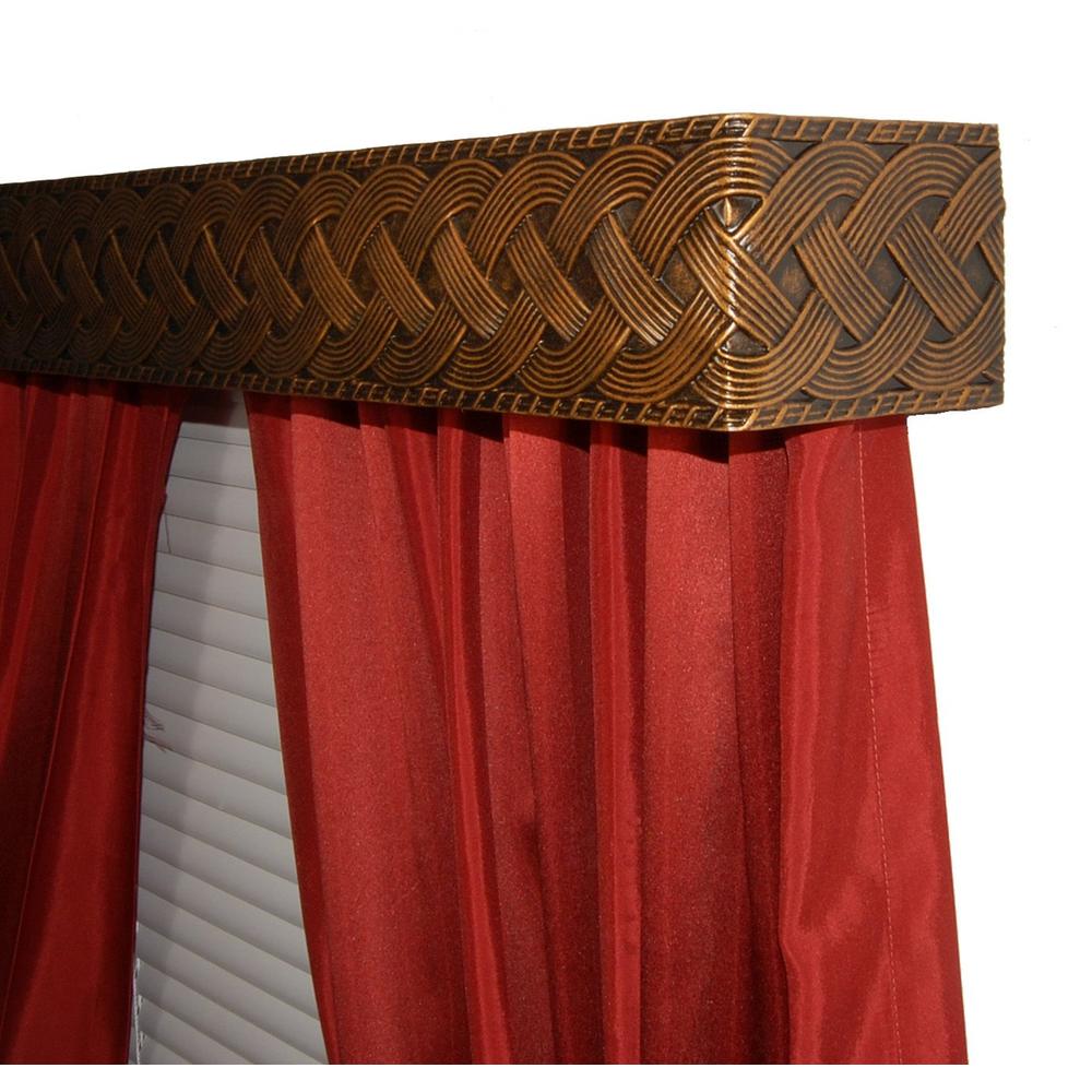 BCL Drapery Hardware, Curtain Rod Valance, Braid on Handcrafted Solid Steel Frame, Antique Gold Finish, 68-Inch