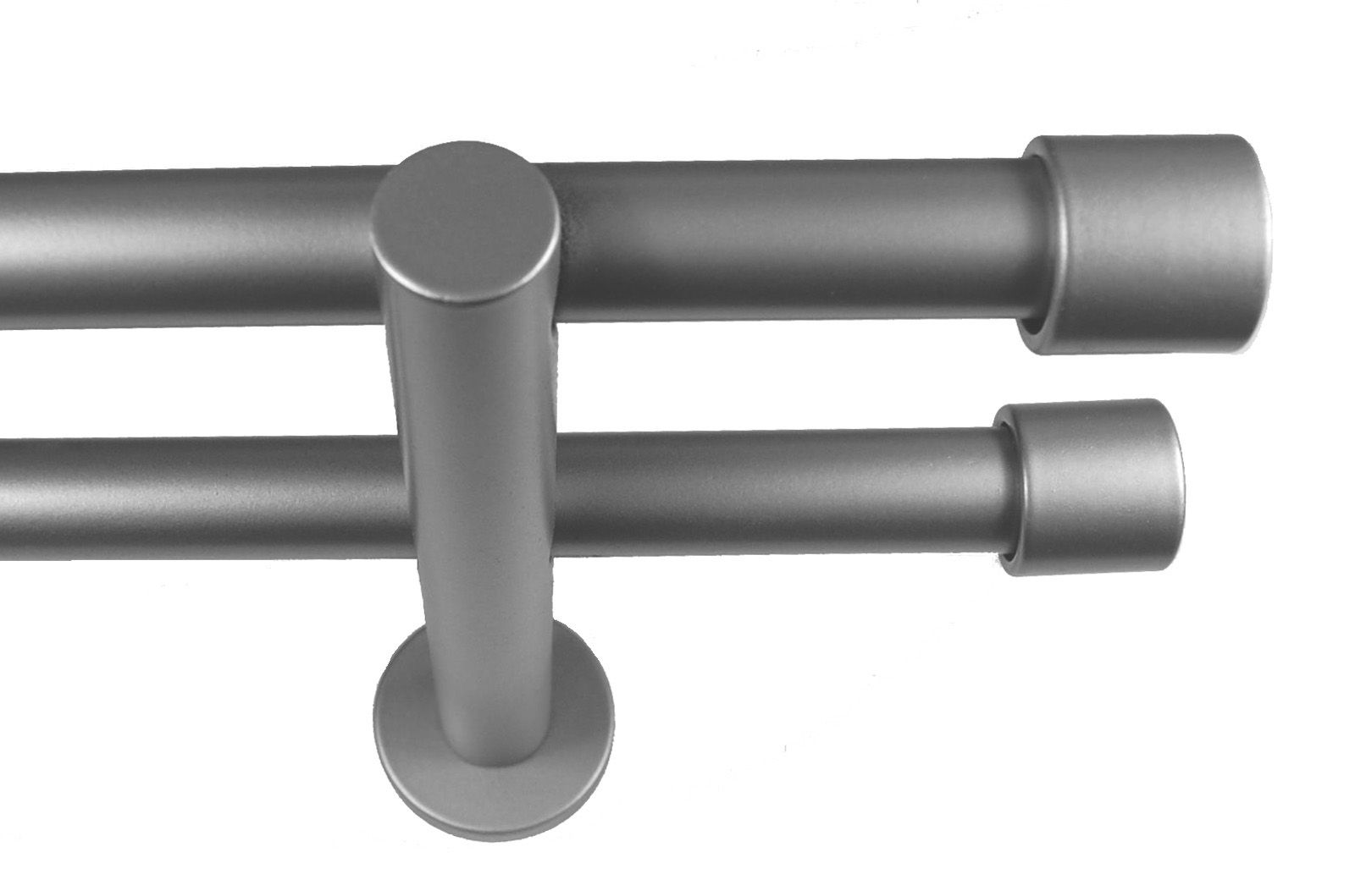 BCL Verona Double Curtain Rod, Pewter Finish, 48-inch to 86-inch, 5/8" Diameter Pole
