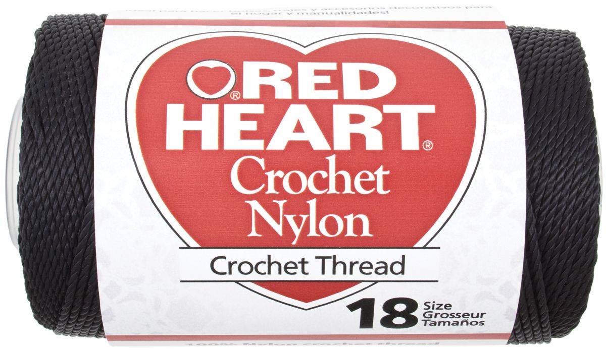 Coats: Crochet & Floss Red Heart Nylon Crochet Thread Size 18, Black