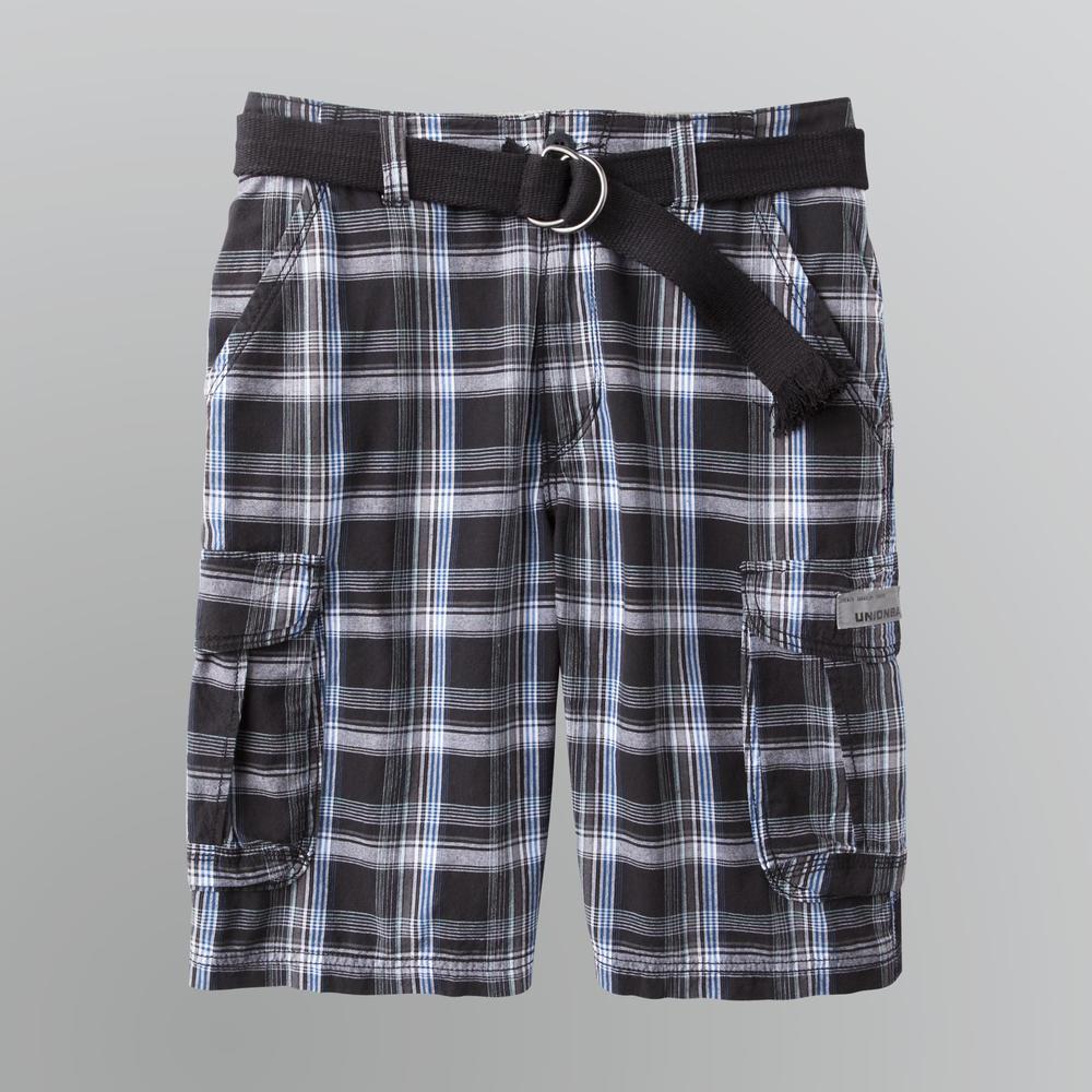 Unionbay Men's Cargo Plaid Shorts With Belt