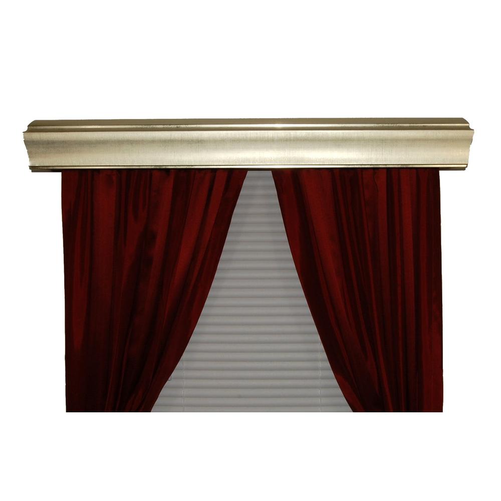 BCL Drapery Hardware, Double Curtain Rod Cornice, Baxter Custom Moulding, Sargento Silver Finish, 40-Inch