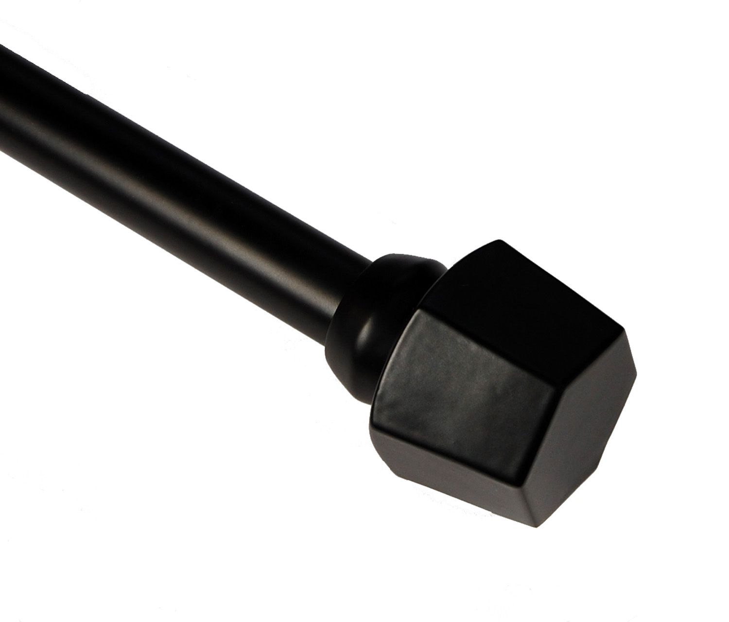 BCL Prato Curtain Rod, Black Finish, 86-inch to 120-inch, 5/8" Diameter Pole