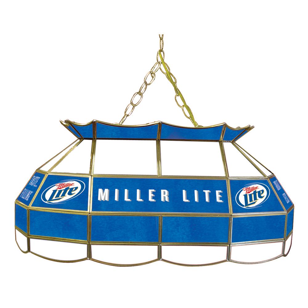 Miller Lite 28 inch Stained Glass Pool Table Light