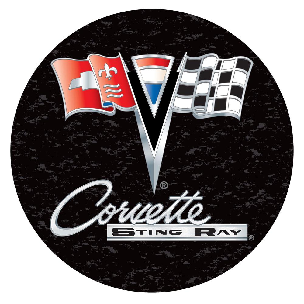 Chevy Corvette C2 Black Padded Swivel Bar Stool