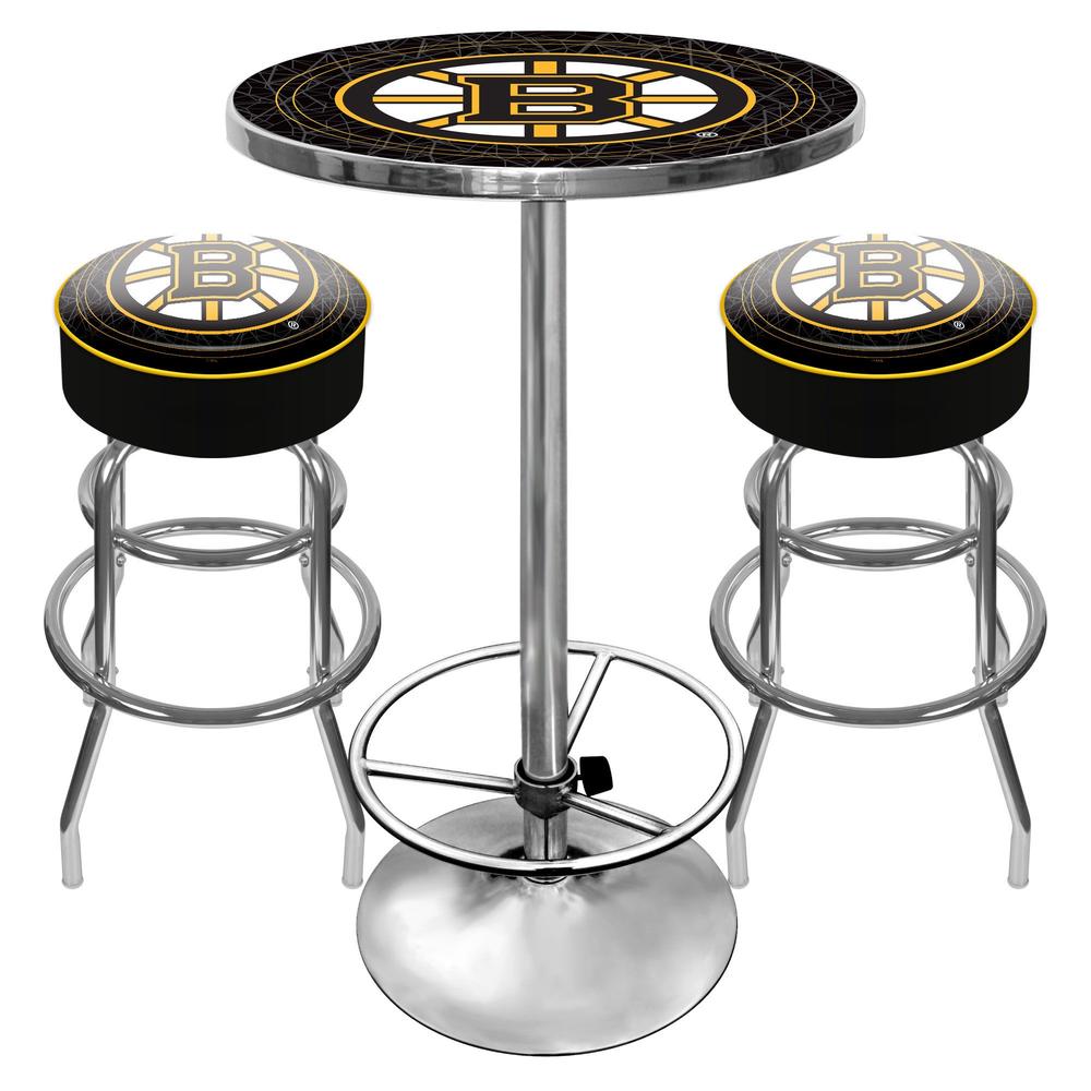 Boston Bruins Gameroom Combo - 2 Bar Stools and Table
