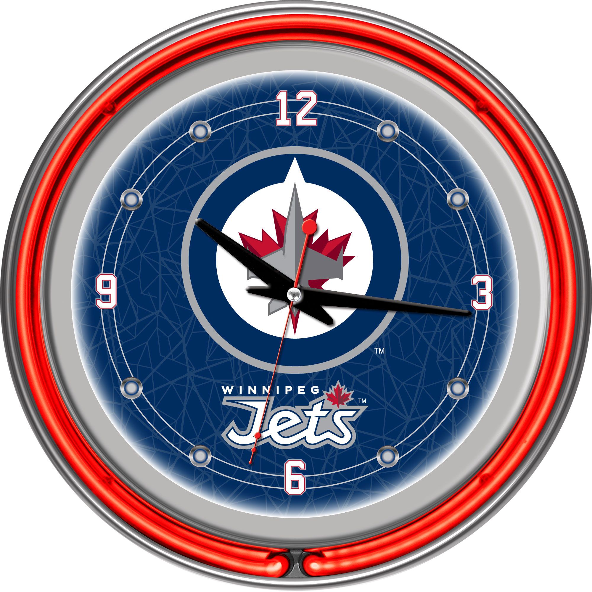 NHL Winnipeg Jets Neon Clock - 14 inch Diameter