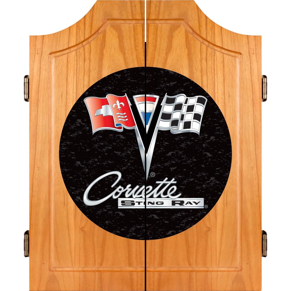Chevy Corvette C2 Black Wood Dart Cabinet Set