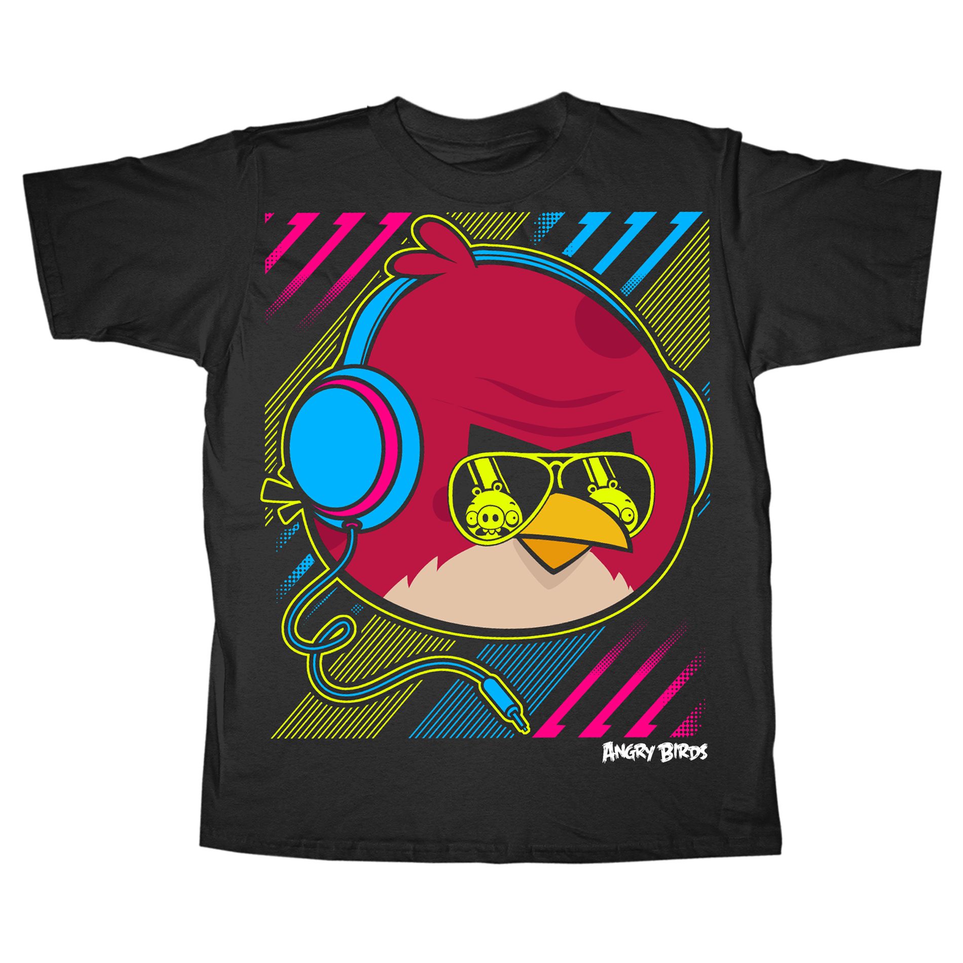 Angry Birds Boy&#8217;s T-Shirt Red Bird With Headphones