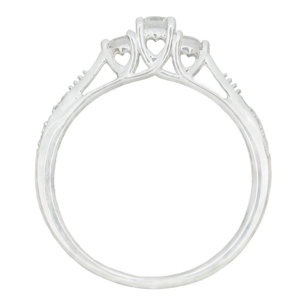 Tradition Diamond 1/4 Cttw. Round Diamond 10k White Gold 3-Stone Engagement Ring