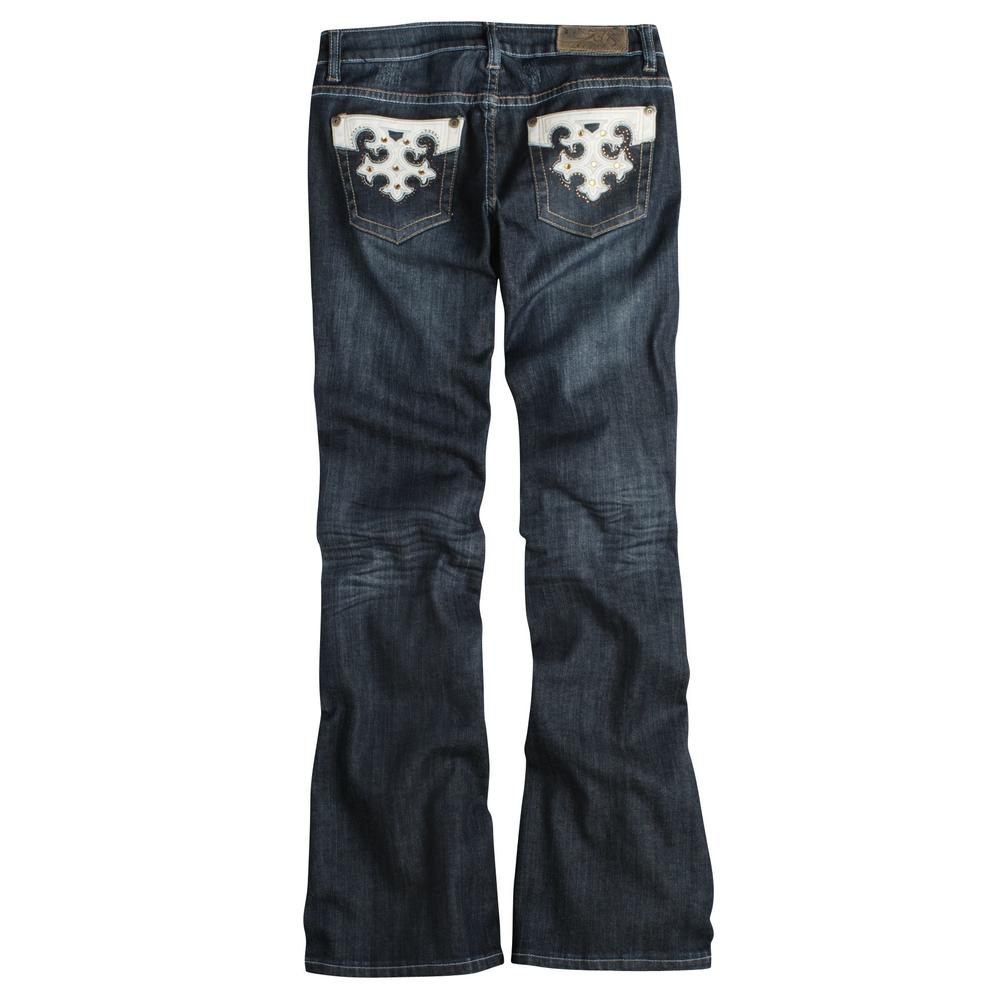 Bongo Junior&#39;s Western Flare Jean with Scroll Pleather Back Pocket Detail