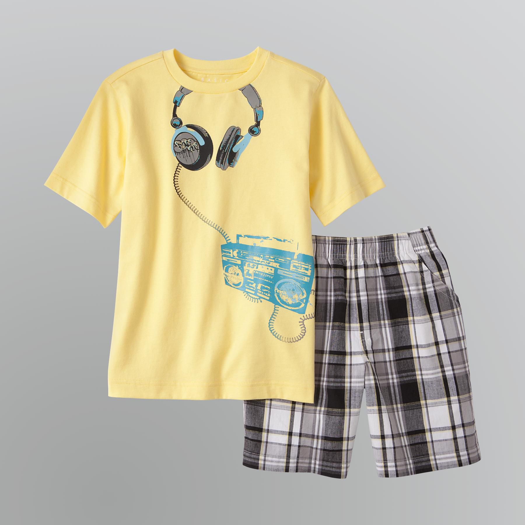 Basic Editions Boy's Headphones T-Shirt and Shorts Set