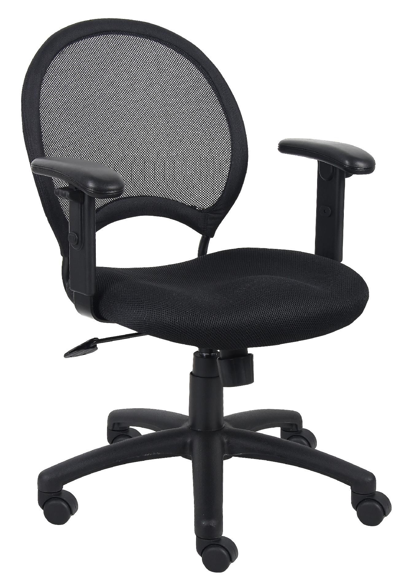 Boss Office Products MESH TASK CHAIR WITH ADJ ARMS