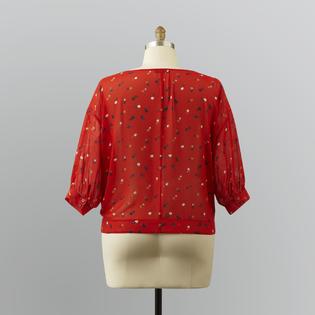 Blouse Orange à Fleurs Taille 42 En Coton/polyester - Occasion Très Bon état, Décontractée