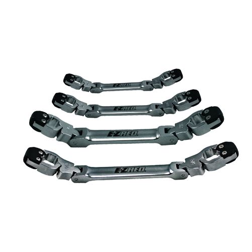 EZ Red LW4S SAERatcheting Flare Nut Wrench Set 4 pcs