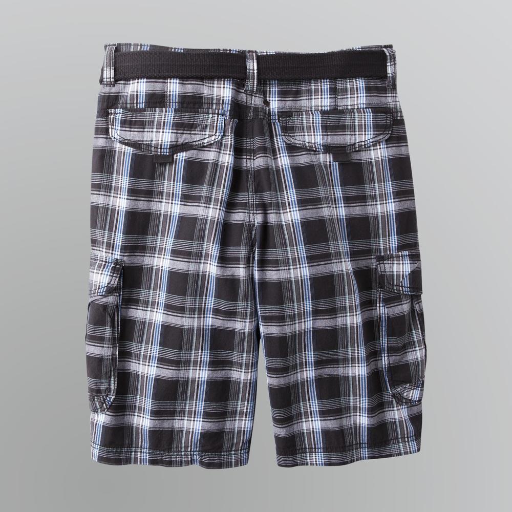 Unionbay Men's Cargo Plaid Shorts With Belt