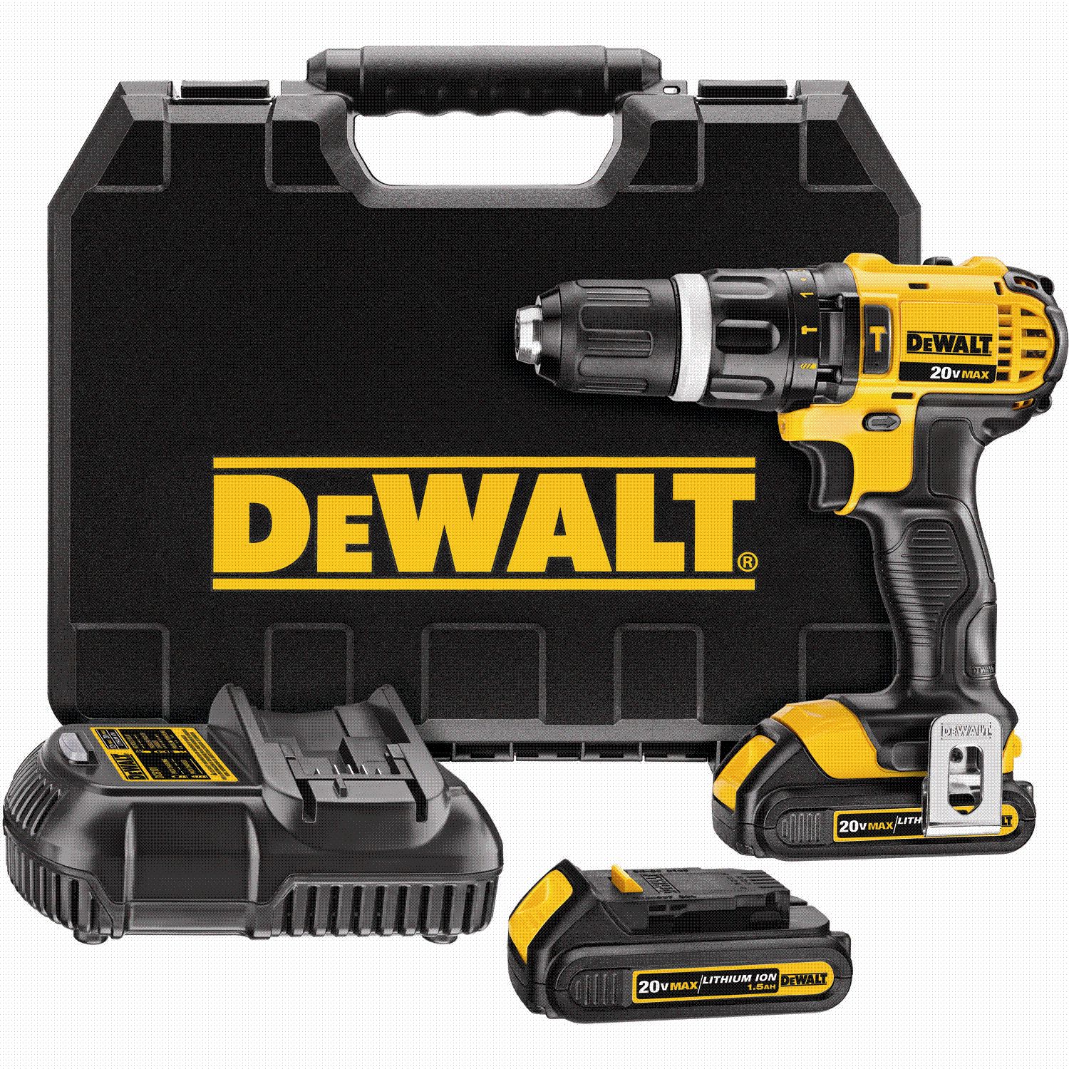 DeWalt 20V MAX Lithium-Ion Compact Hammer Drill Kit