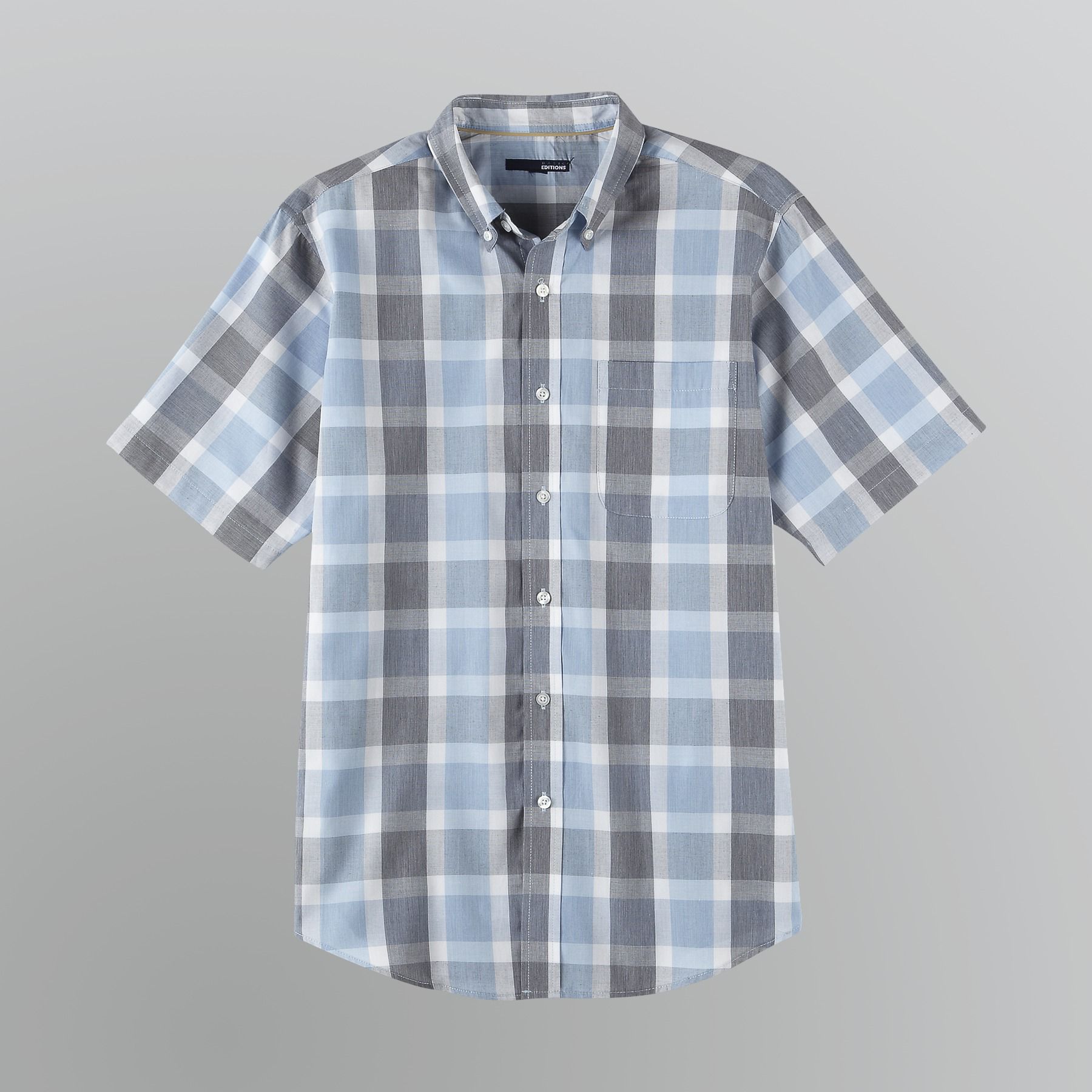 Basic Editions Men's Short Sleeve Button-Front Shirt