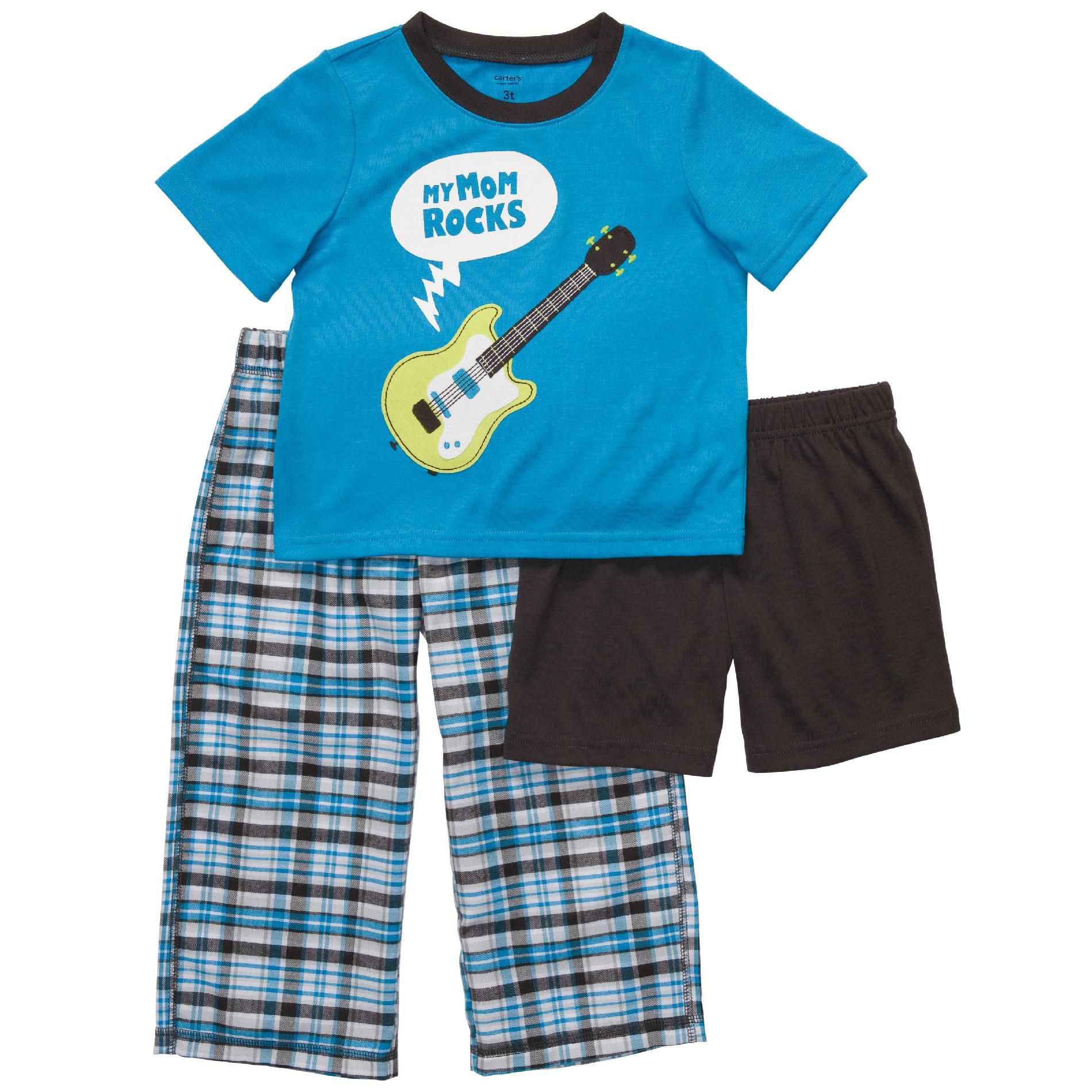Carter's Boy&#8217;s Infant/Toddler Sleepwear Short Sleeve My Mom Rocks 3-Pc. Plaid