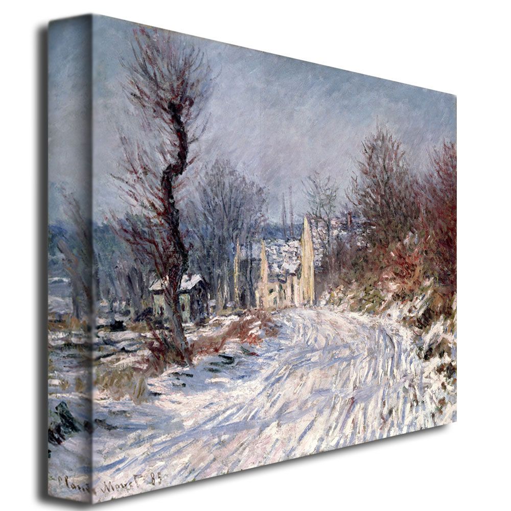 Trademark Global 35x47 inches Claude Monet 'The Road of Giverny&#44; Winter&#44; 1885' Canvas Art