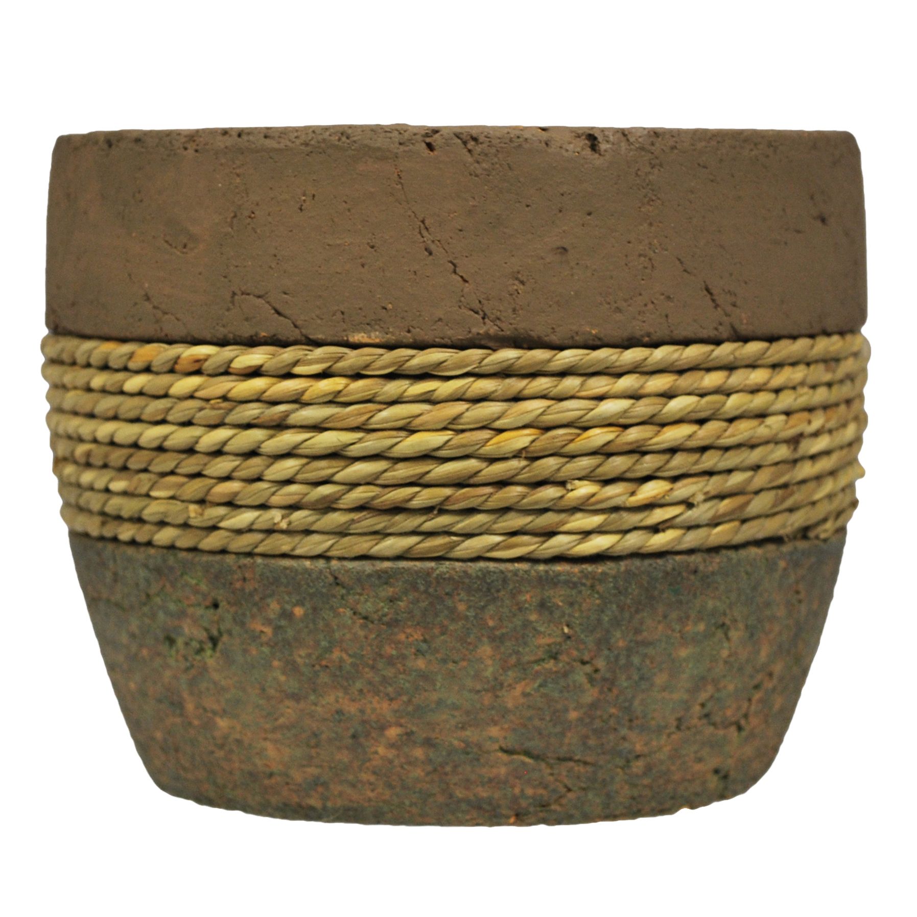 Tiki Earth Tone Ceramic Candle with Rope