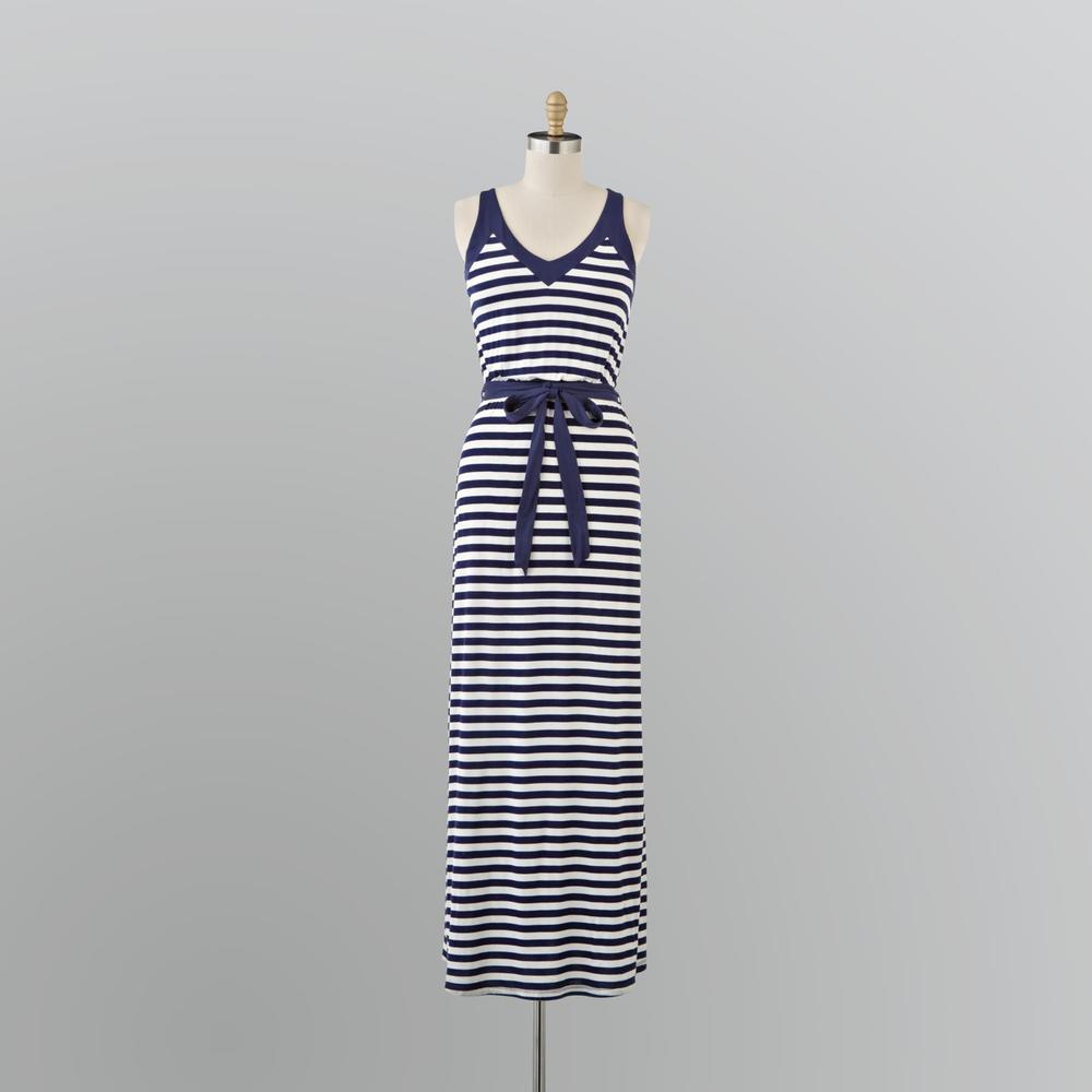 Jaclyn Smith Women's Sailor Stripe Maxi Dress