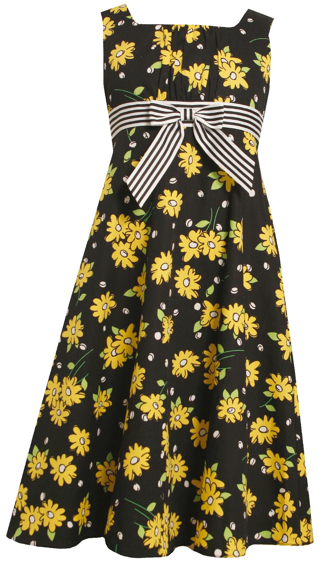Ashley Ann Girl's Dress Emma Daisy Black/Yellow