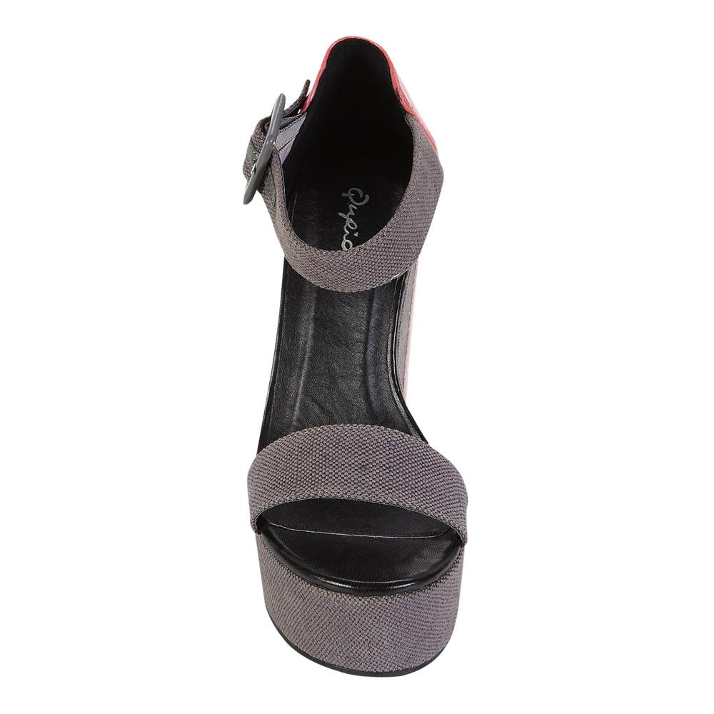 Qupid Women's Katrina-11 Colorblock Wedge Sandal - Grey
