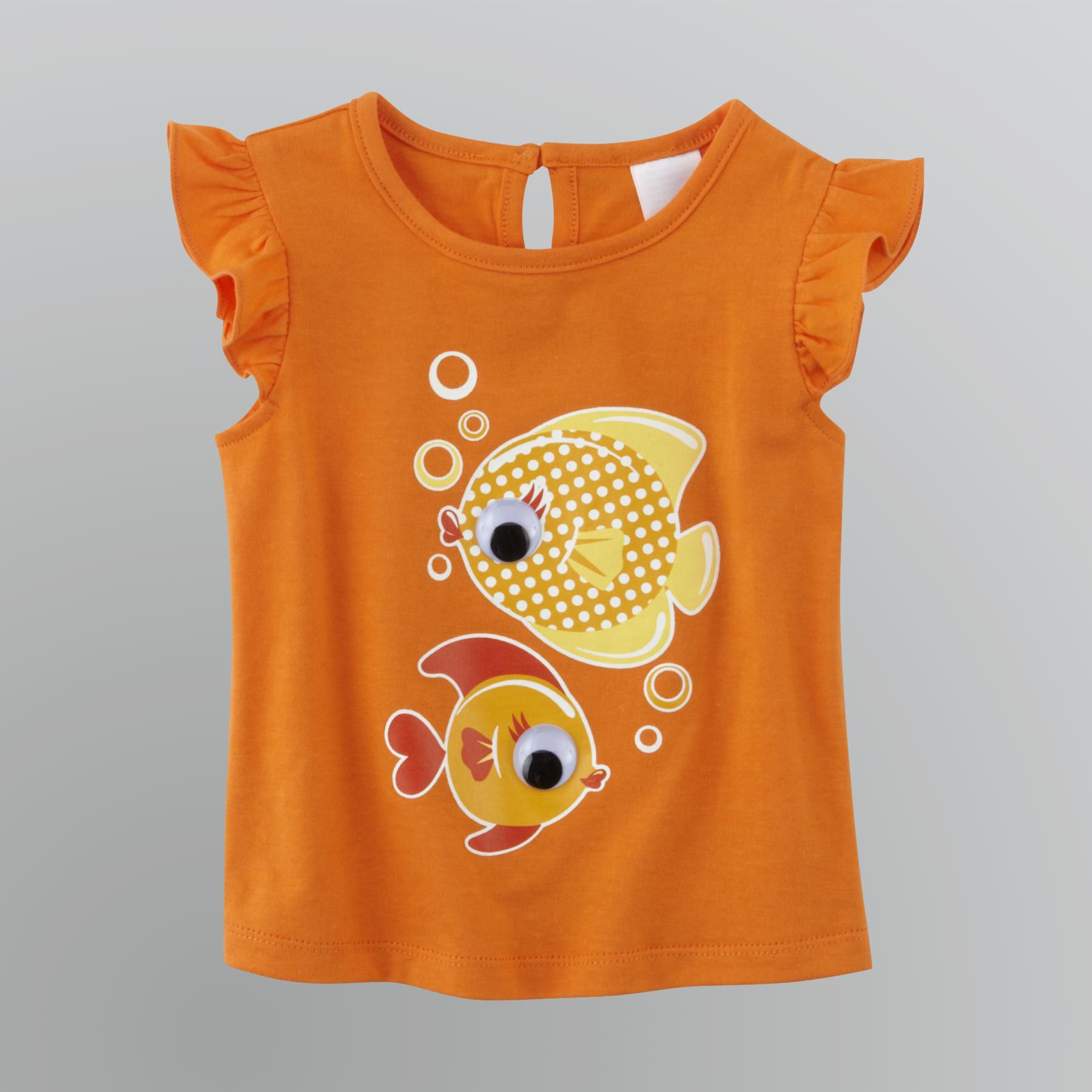 WonderKids Toddler Girl's Googly Eyes Fish T-Shirt