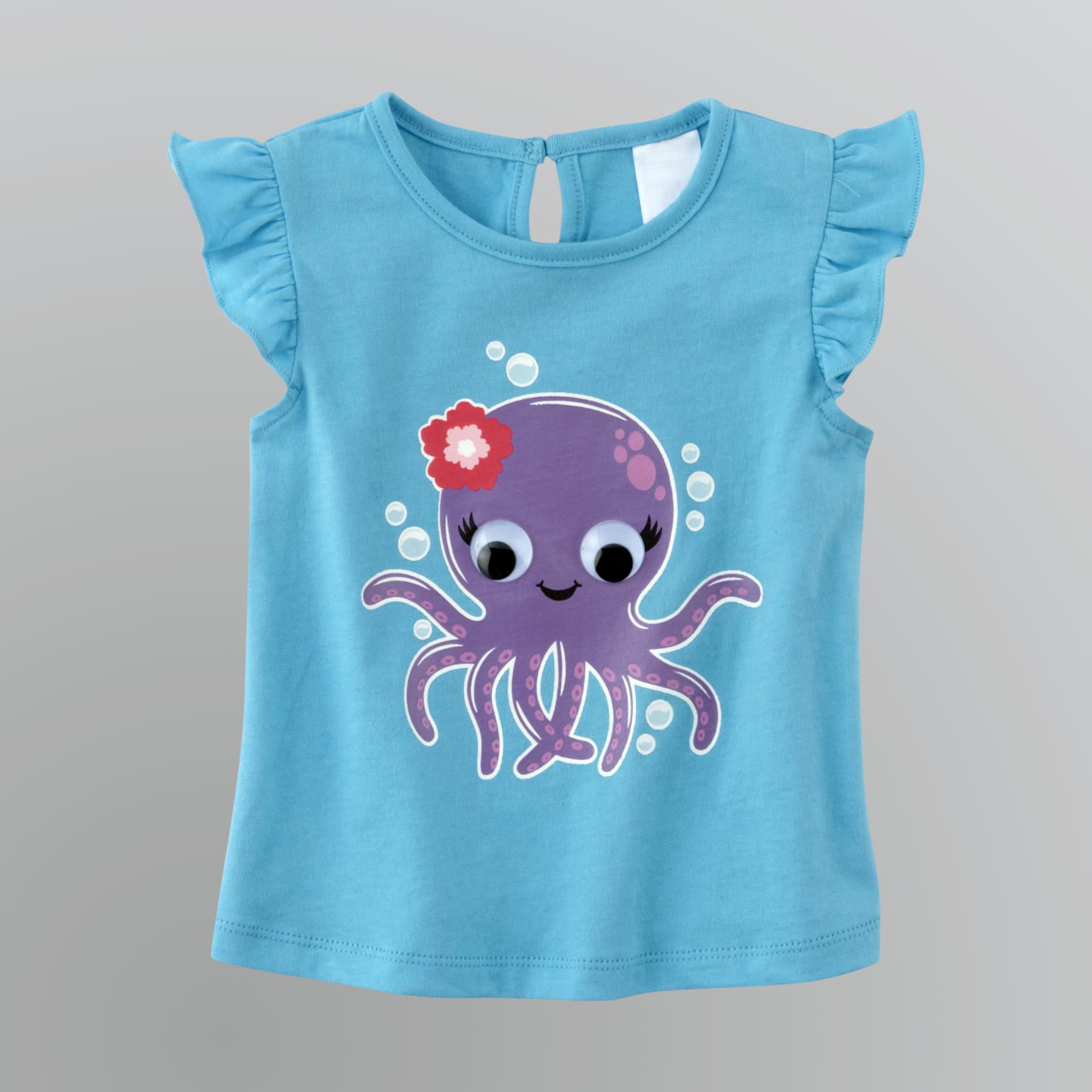 WonderKids Toddler Girl's Googly Eyes Octopus T-Shirt