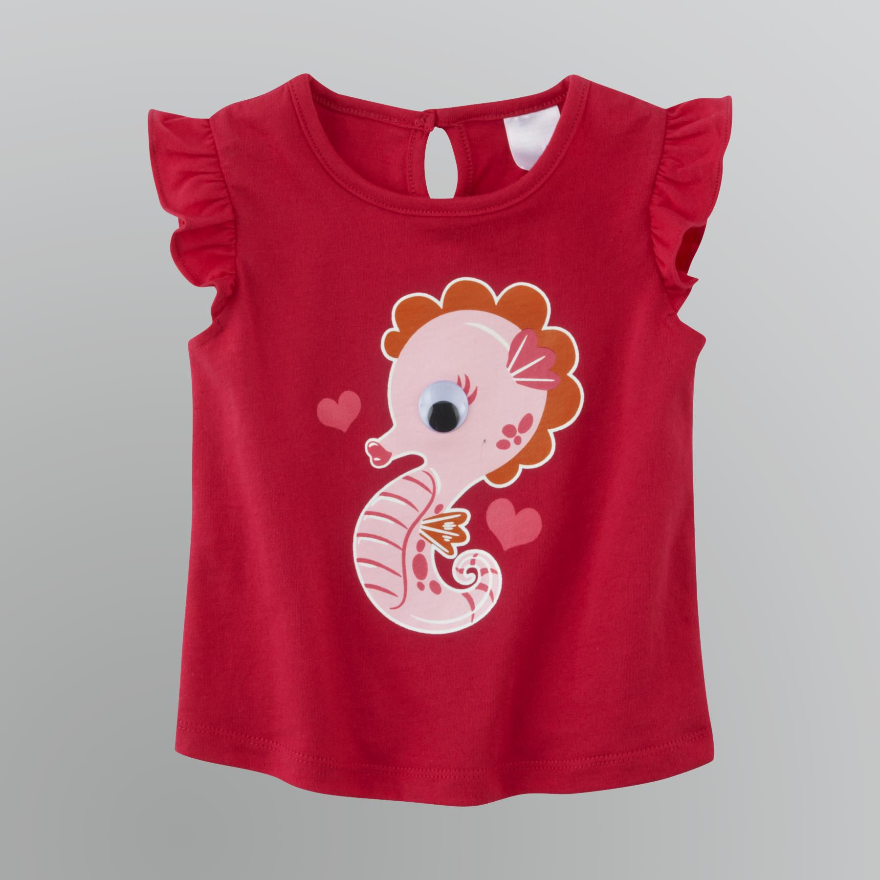 WonderKids Toddler Girl's Googly Eyes Sea Horse T-Shirt