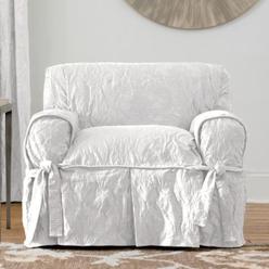 Sure Fit SureFit Matelasse Damask Furniture Cover, Chair - Box Cushion, White