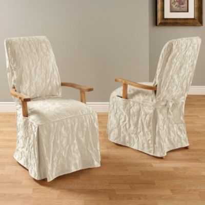 Sure Fit MATELASSE DAMASK DINING ROOM CHAIR WITH ARMS COVER