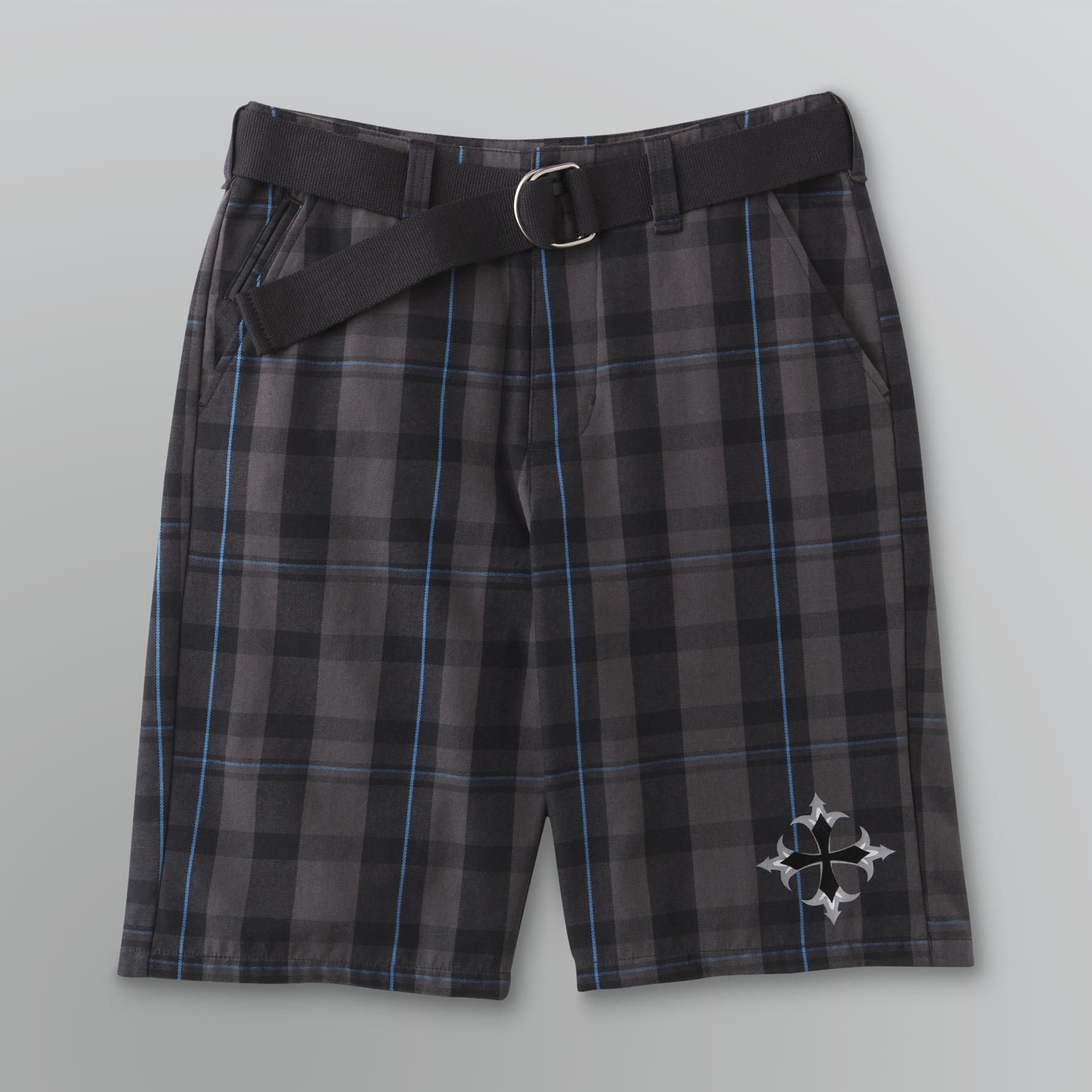 NSS Young Men's Belted Twill Plaid Short