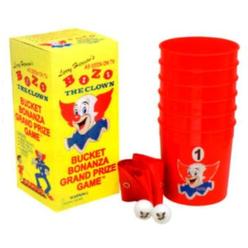 warm fuzzy toys bozo the clown bucket bonanza grand prize game - yard games pong set with 6 durable buckets, 1 vinyl strip an