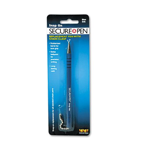 MMF Industries MMF28708 Secure-A-Pen Replacement Ballpoint Counter Pen  Blue Ink  Medium