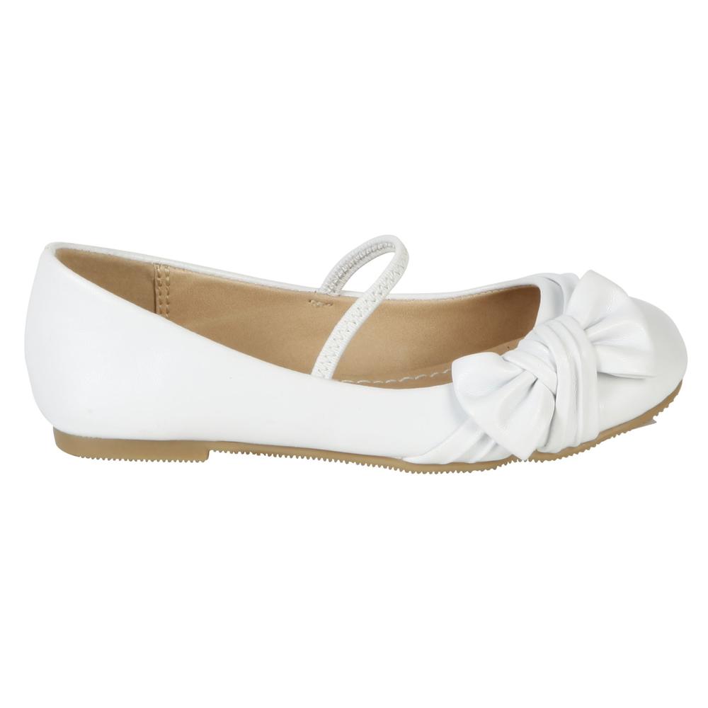 Soda Infant Girls&#39; Moby Ballet Flat with Bow on Vamp - White