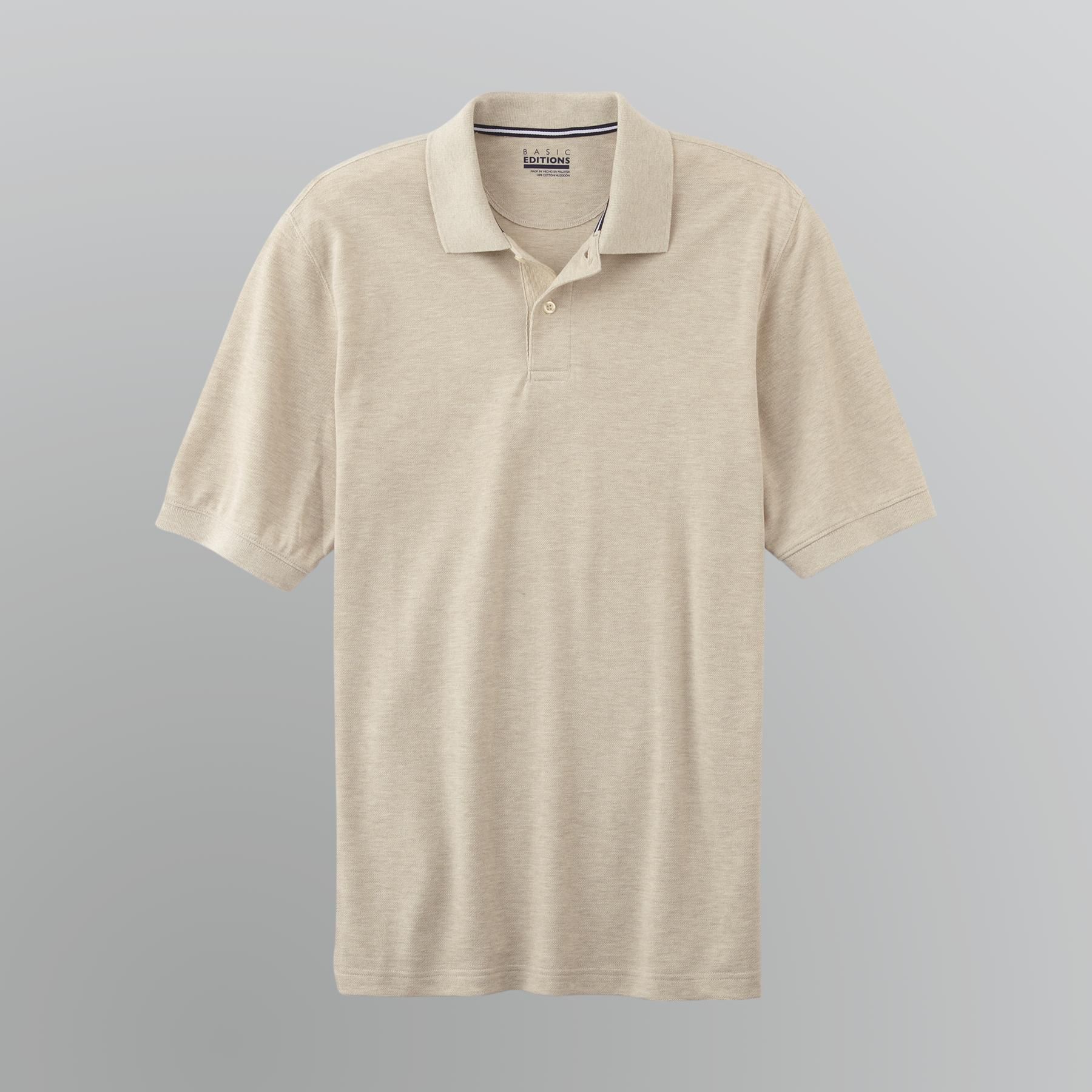 Basic Editions Men's Big & Tall Solid Polo Shirt