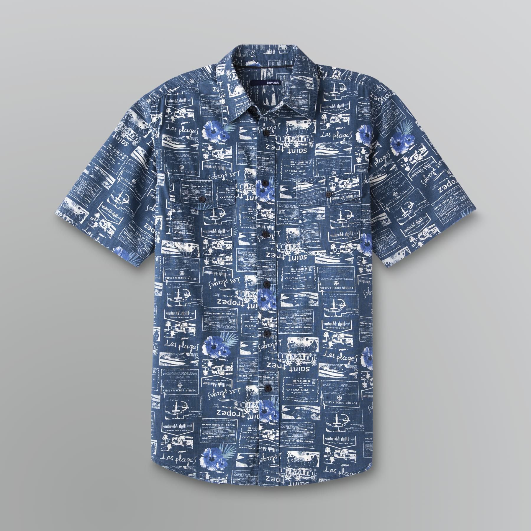 Basic Editions Men's Island Camp Shirt