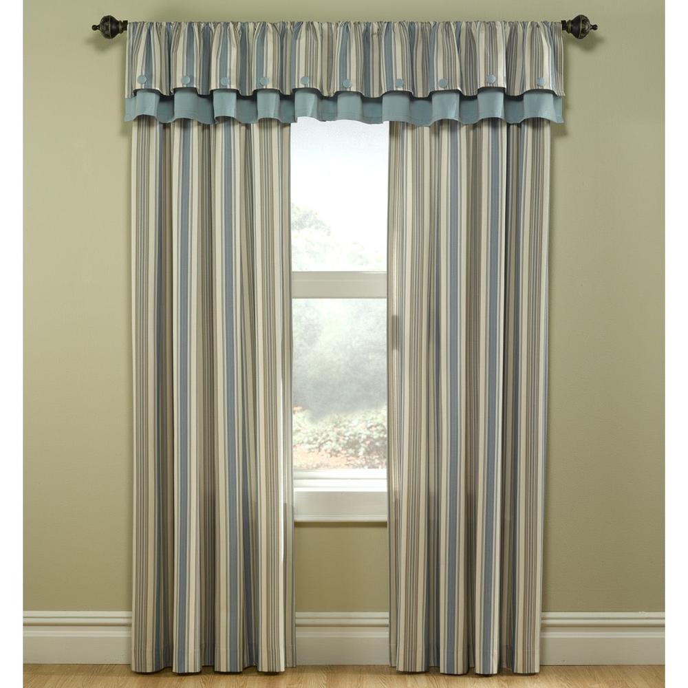 Colormate 55 in. x 15 in. Flip Over Valance with Covered Buttons