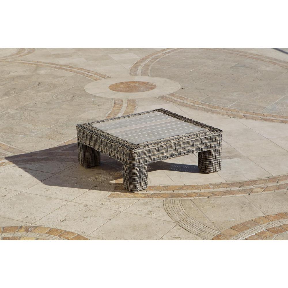 RST Brands Resort Collection™ Coffee Table in Weathered Gray Rattan