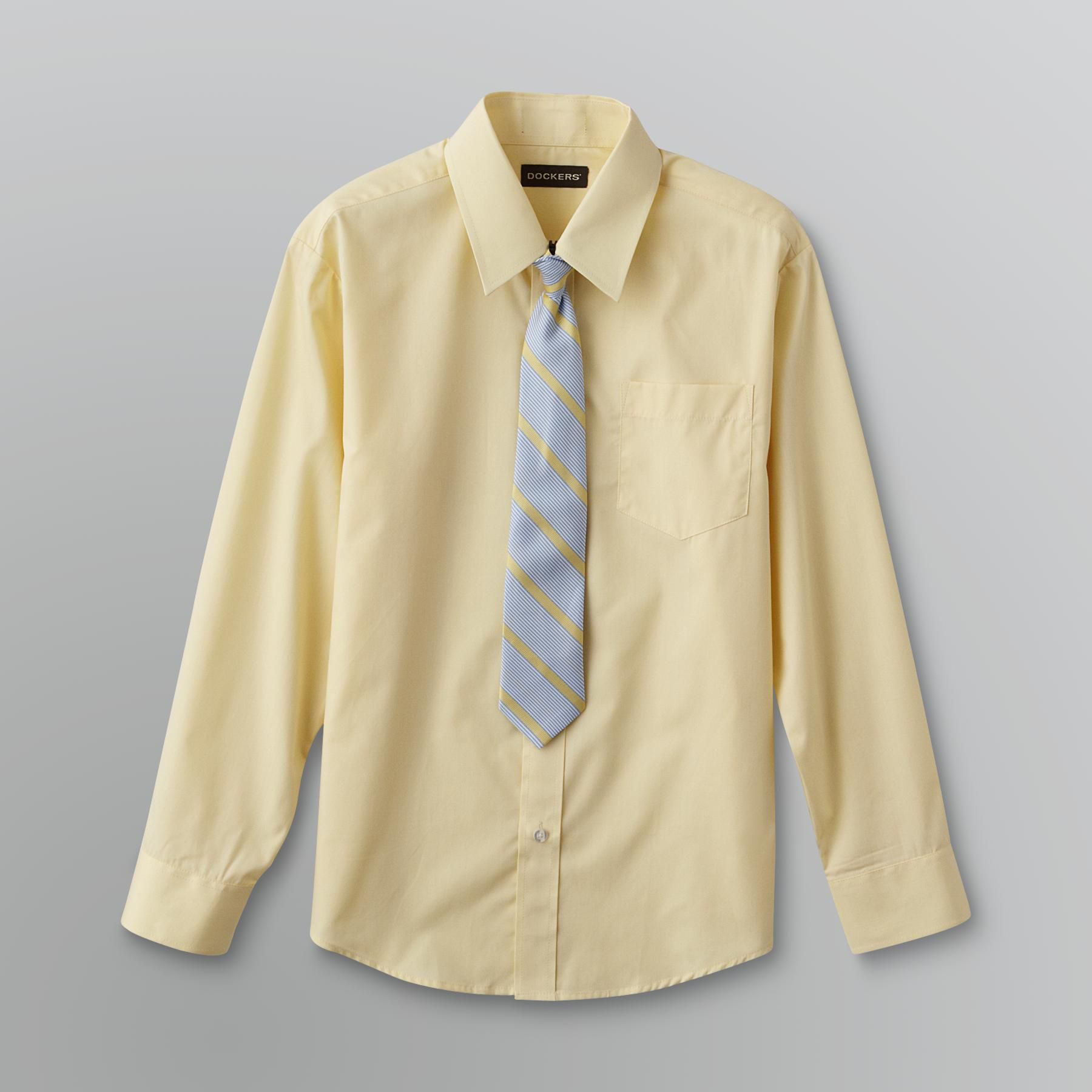 Dockers Boy's Dress Shirt & Tie Set