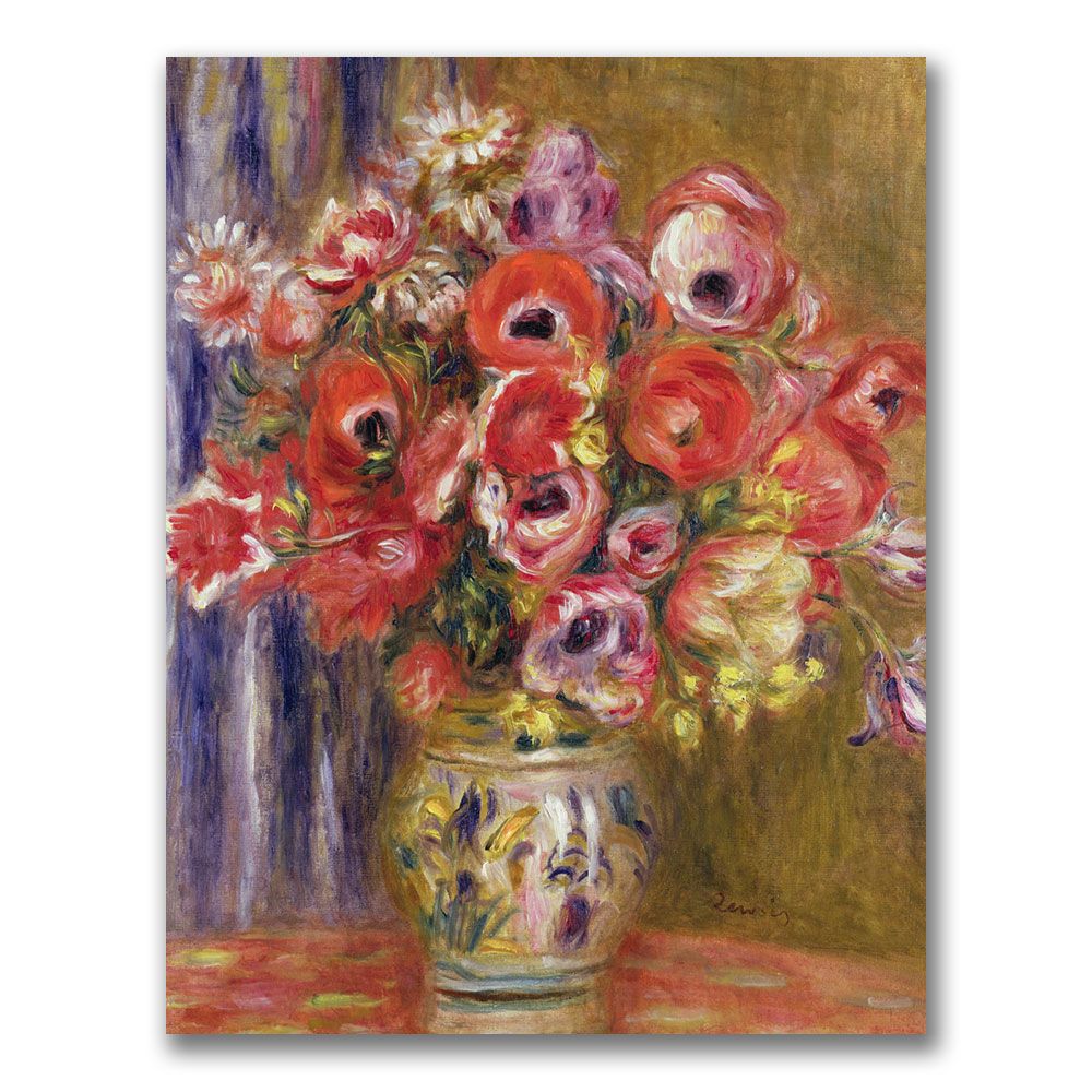 Trademark Global 18x24 inches Pierre Renoir "Vase of Tulips and Anemones"