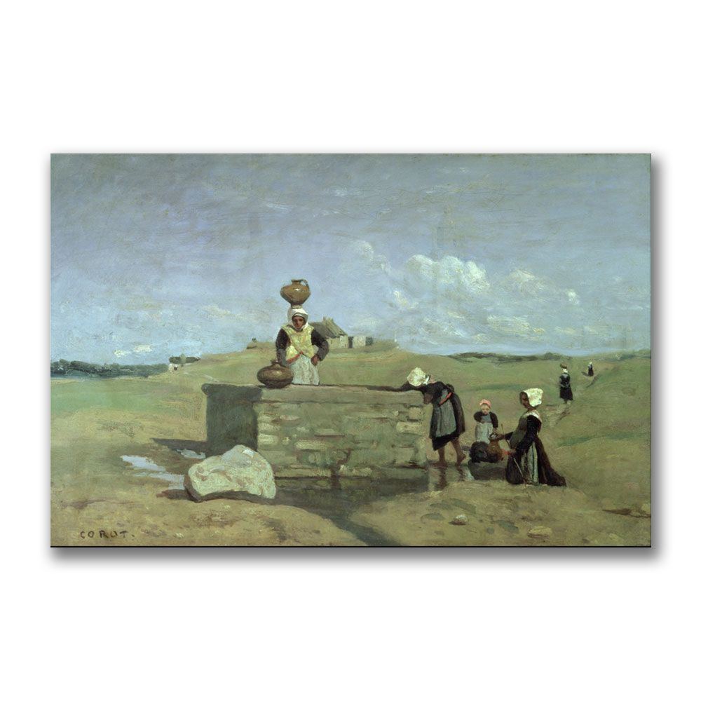 Trademark Global 22x32 inches Jean Baptiste Corot "Brenton Woman at the Well"