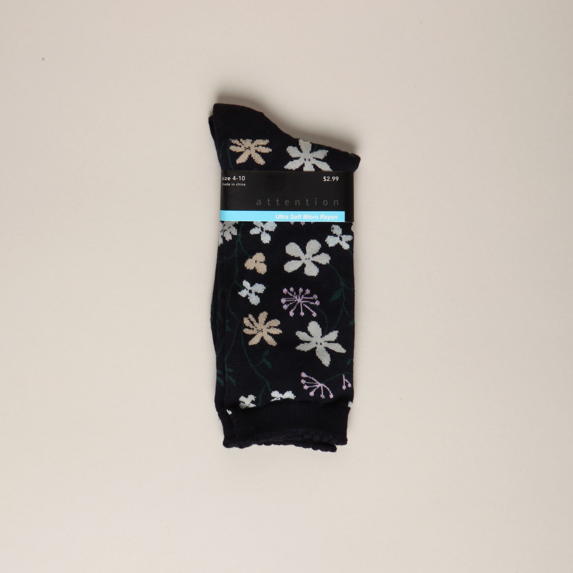 Attention Women&#8217;s Socks Ultra Soft Micro Rayon Floral Pattern