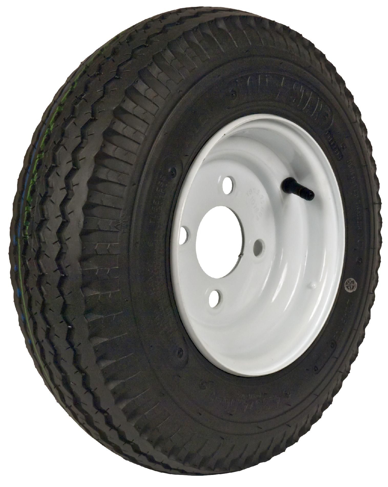 Loadstar DM408B-4I 480/400-8 LRB Trailer Tire and 4-Hole Wheel
